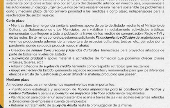 Músicos académicos bolivianos piden ser sujetos de crédito y subvención