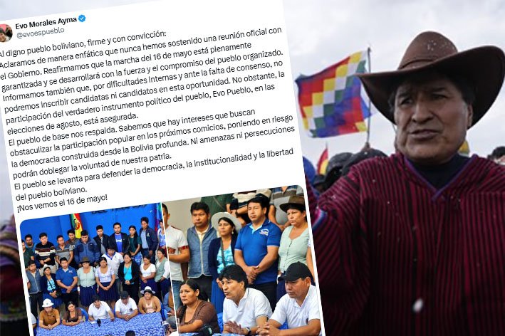 Evo Morales confirma la marcha a La Paz y activa presión al TSE pese a crisis interna