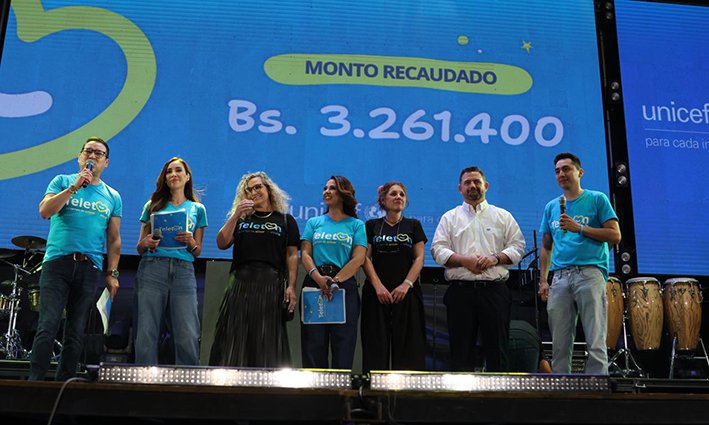 La Teletón de UNICEF Bolivia supera la meta de recaudación de Bs. 3,2 millones gracias al apoyo de todos los bolivianos